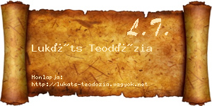 Lukáts Teodózia névjegykártya